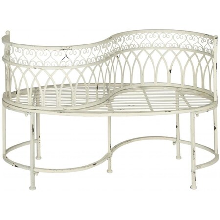 Safavieh Lara Kissing Bench- Antique White - 30.75 x 24 x 44 in. PAT5005A